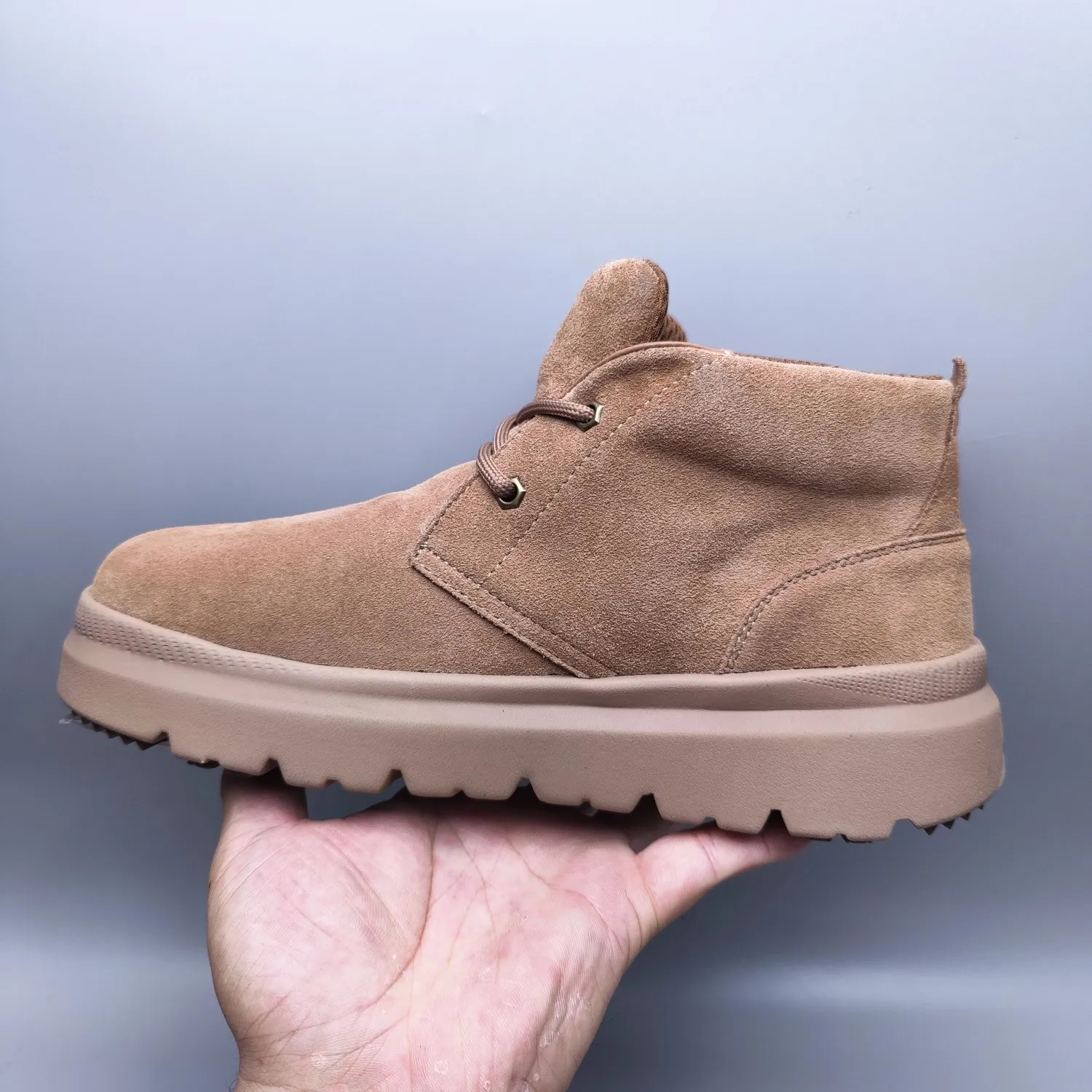 💰600 UGG sheepskin all-in-one snow boots 1773 lace-up casual low boots men's boots color: maroon black size: 39-45